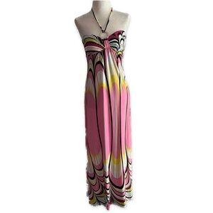 Femme Maxi  Dress with Neck Tie Up